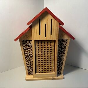 Bambeco 14" Mason Bee Barn House With Butterfly Shelter Non-Stinging Native Bees